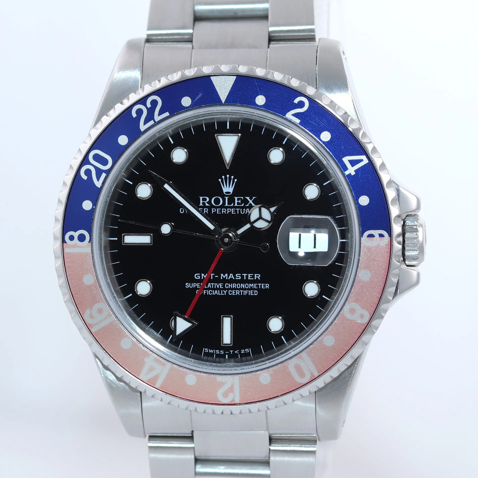 Rolex GMT-Master Pepsi Steel 16700 Blue Red 40mm TRITIUM DIAL Watch Box