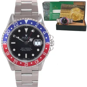 Rolex GMT-Master Pepsi Steel 16710 Blue Red Steel 40mm Date Watch Box.