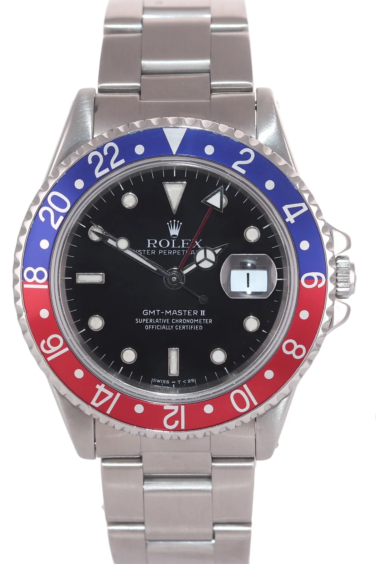 Rolex GMT-Master Pepsi Steel 16710 Blue Red Steel 40mm Date Watch Box.