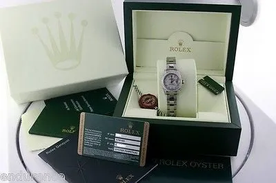 ROLEX LADIES DATEJUST STAINLESS STEEL DIAMOND MOP DIAL BEZEL & LUGS 179160