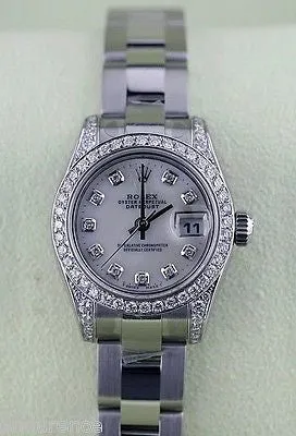 ROLEX LADIES DATEJUST STAINLESS STEEL DIAMOND MOP DIAL BEZEL & LUGS 179160