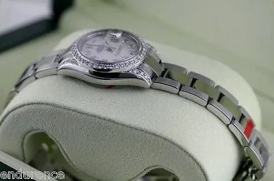 ROLEX LADIES DATEJUST STAINLESS STEEL DIAMOND MOP DIAL BEZEL & LUGS 179160