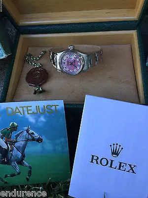 ROLEX LADIES DATEJUST STAINLESS STEEL OYSTER BRACELET PINK DIAL MODEL 6917
