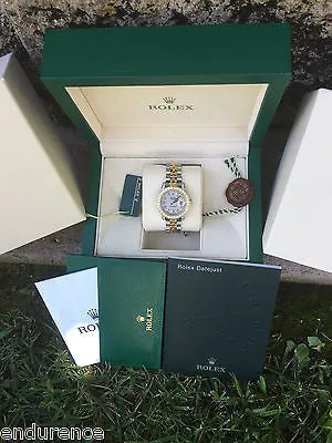 ROLEX LADIES DATEJUST TWO TONE GOLD STEEL MOTHER PEARL DIAMOND DIAL BEZEL 179173
