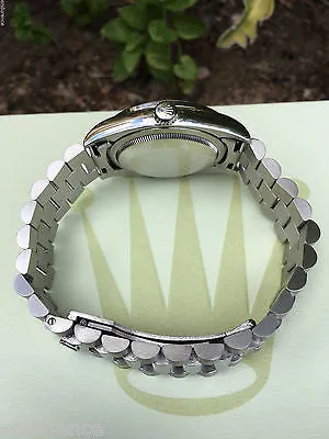 ROLEX MENS DATEJUST CUSTOM DIAMOND BEZEL PRESIDENT BAND PEARL DIAL 116200