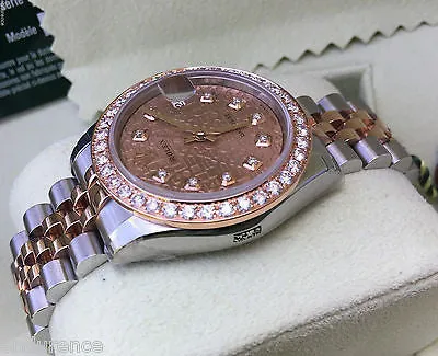 ROLEX MIDSIZE DATEJUST STEEL GOLD 31mm DIAMOND BEZEL JUBILEE DIAL 178241 UNWORN