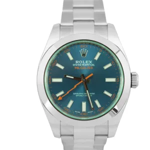 Rolex Milgauss Z-Blue Dial Green Sapphire 40mm Stainless Steel 116400GV Watch