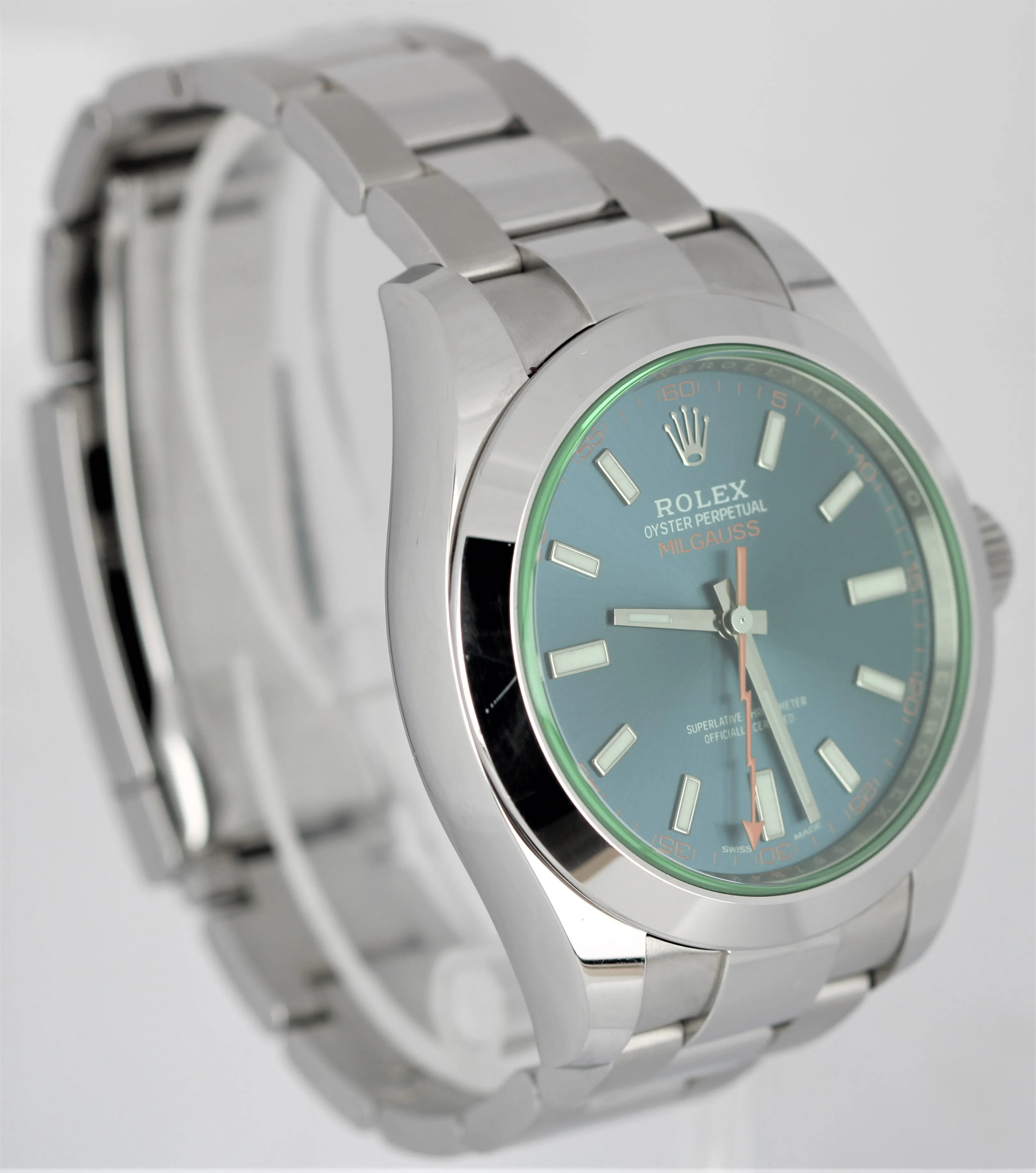Rolex Milgauss Z-Blue Dial Green Sapphire 40mm Stainless Steel 116400GV Watch