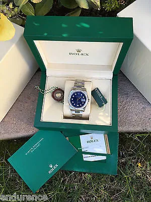 ROLEX NEW DATEJUST BLUE CUSTOM DIAMOND DIAL DIAMONDS BEZEL MODEL 116200