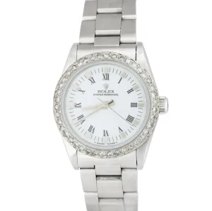 Rolex Oyster Perpetual 31mm Mid-Size 67480 Diamond Oyster Watch 77080 DateJust