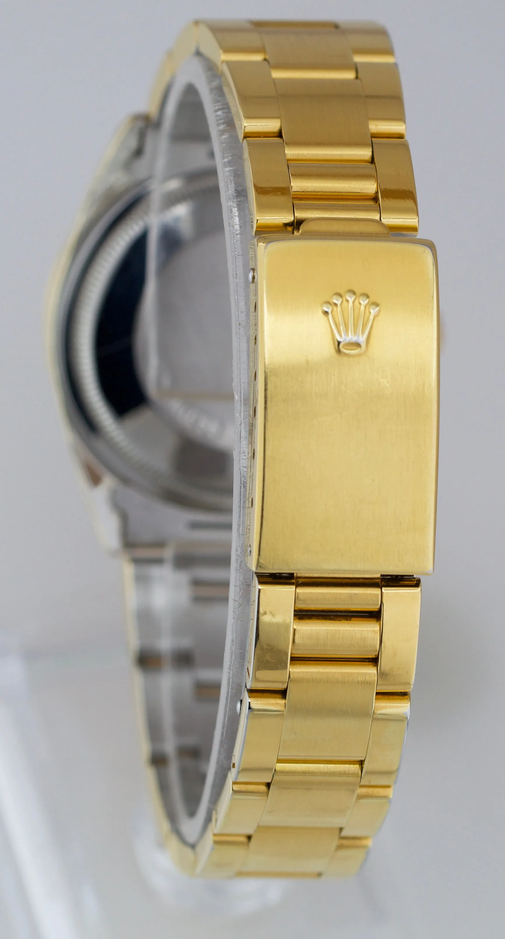 Rolex Oyster Perpetual Date 1550 14K Yellow Gold Shell Stainless 34mm Watch