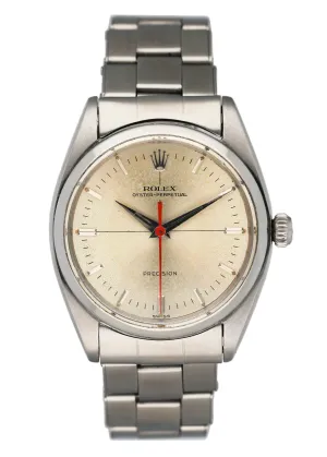 Rolex Oyster Perpetual Precision Tru-Beat 6558 Stainless Steel Mens Watch