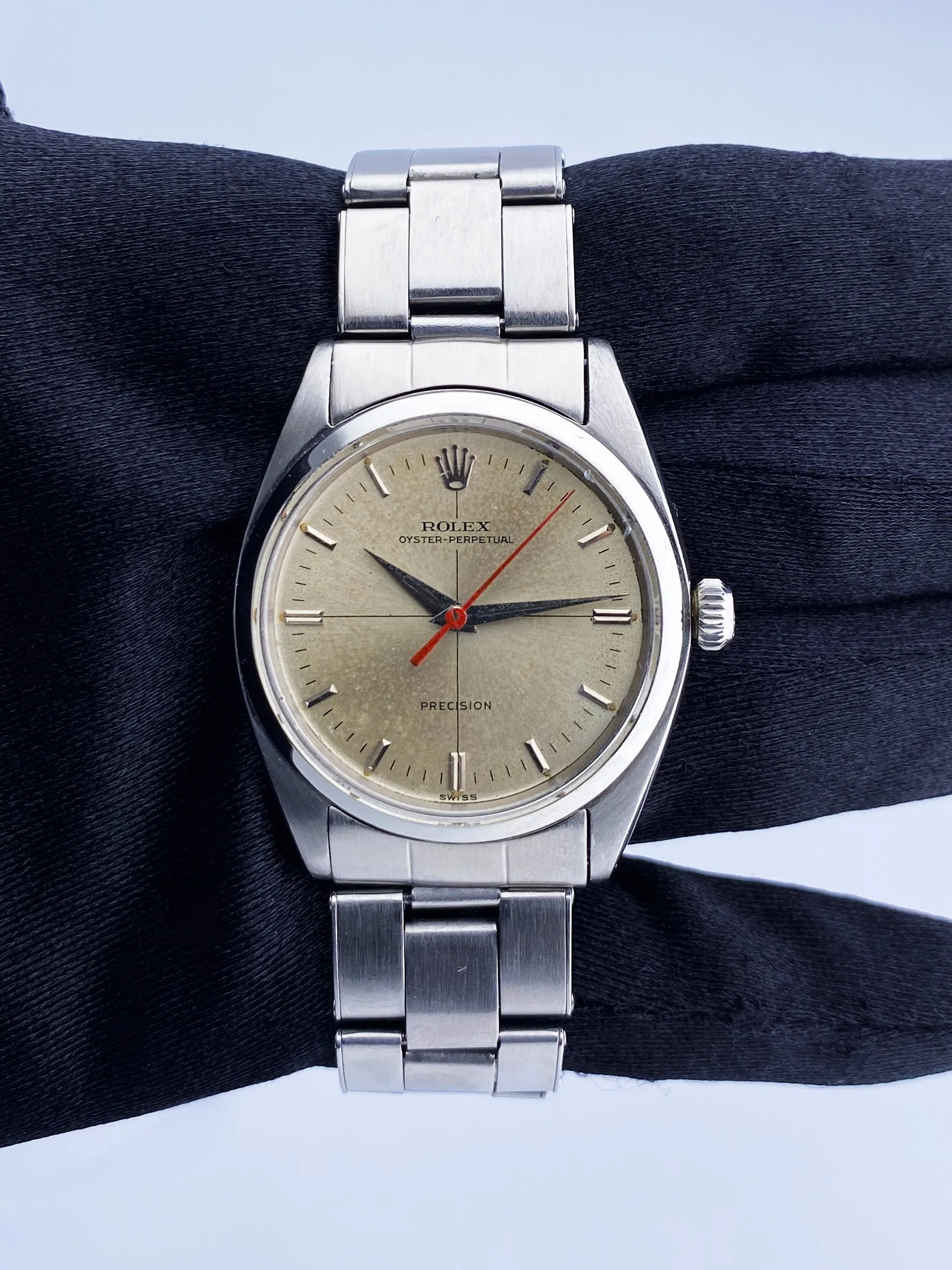 Rolex Oyster Perpetual Precision Tru-Beat 6558 Stainless Steel Mens Watch