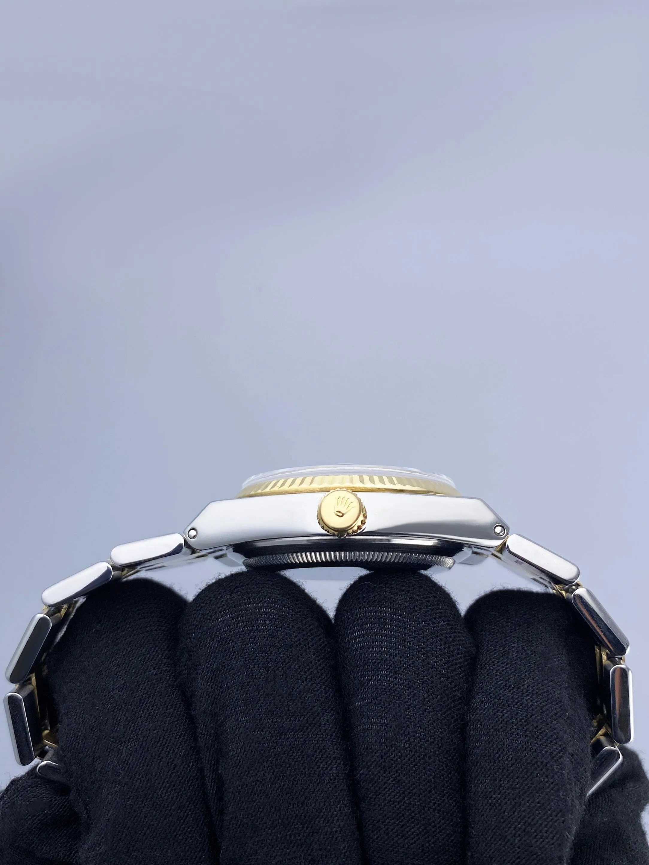 Rolex Oysterquartz Datejust 17013 Blue Dial Two Tone Mens Watch Box Papers
