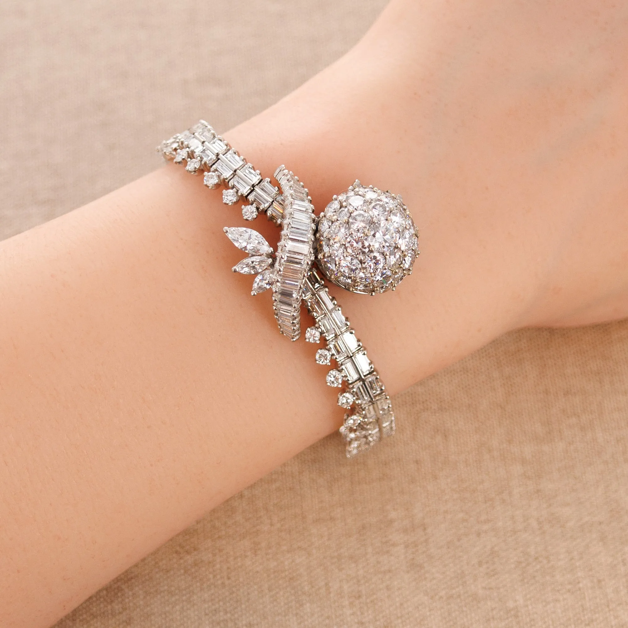 Rolex Platinum and Diamond Cover Watch