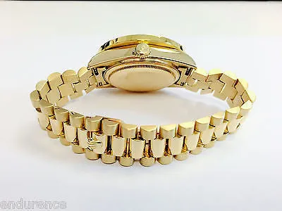 ROLEX PRESIDENT 18038 18K GOLD MOTHER OF PEARL PINK DIAMOND DIAL 6ct BEZEL