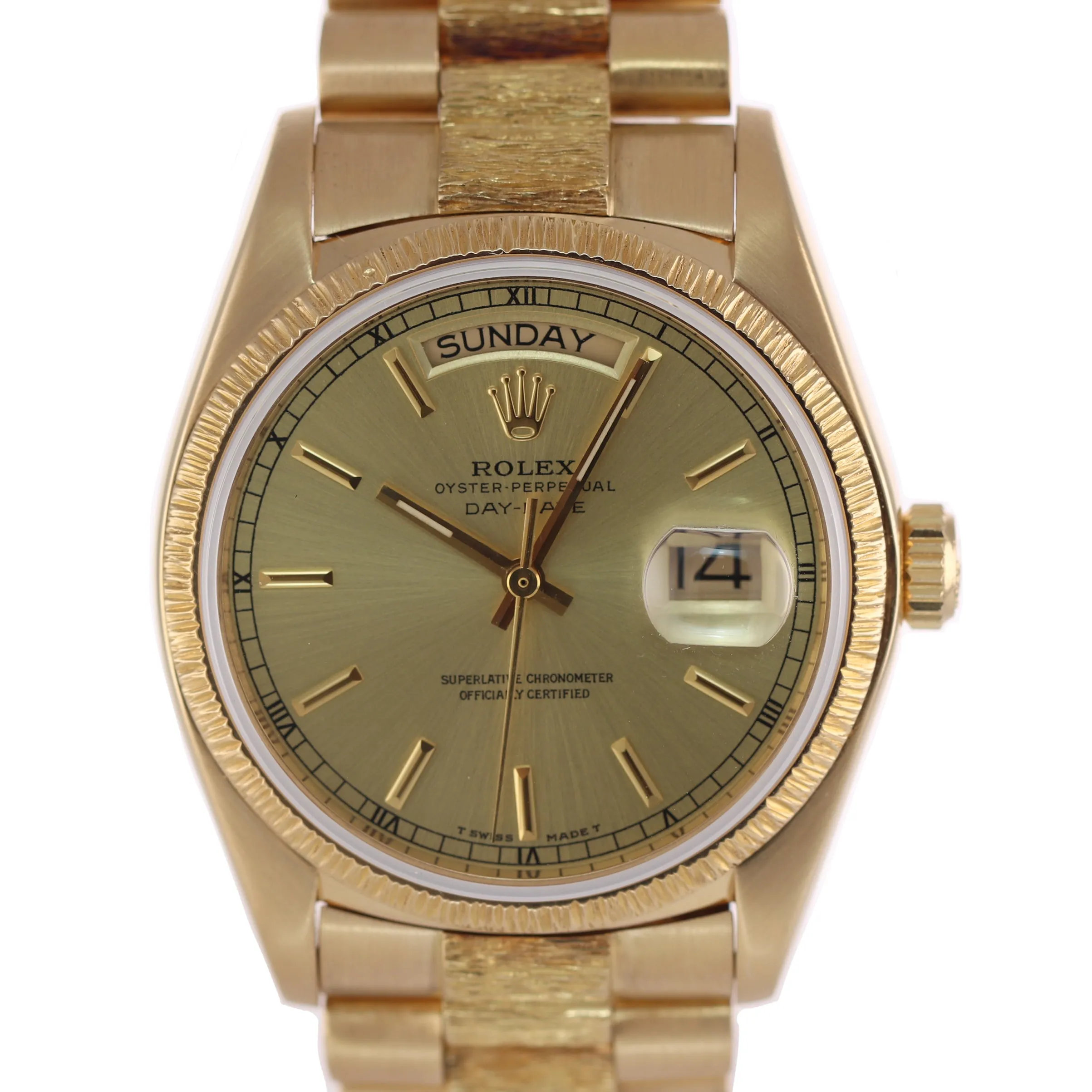 Rolex President Day Date 36mm 18038 Yellow Gold Champagne Quickset Watch Box