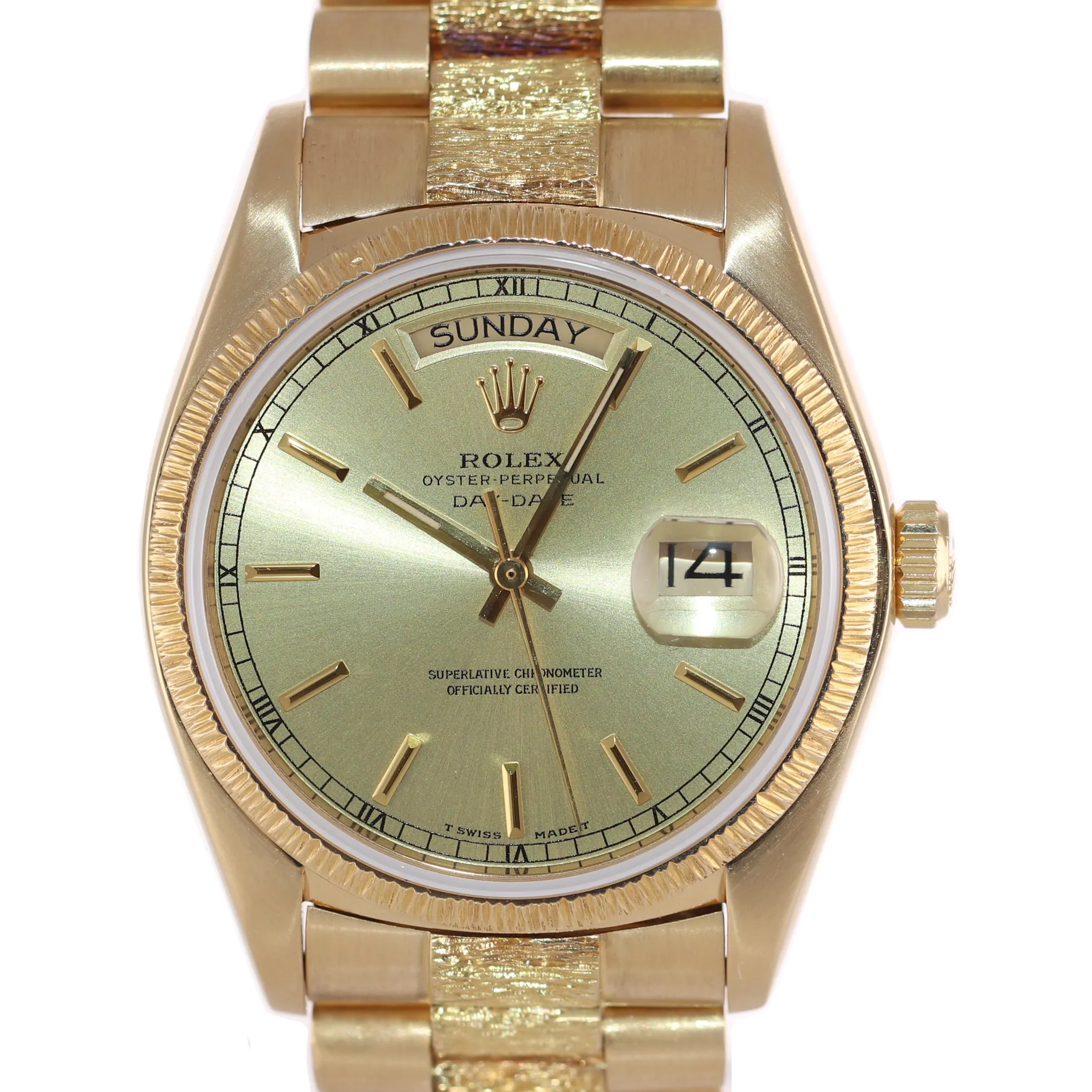 Rolex President Day Date 36mm 18038 Yellow Gold Champagne Quickset Watch Box