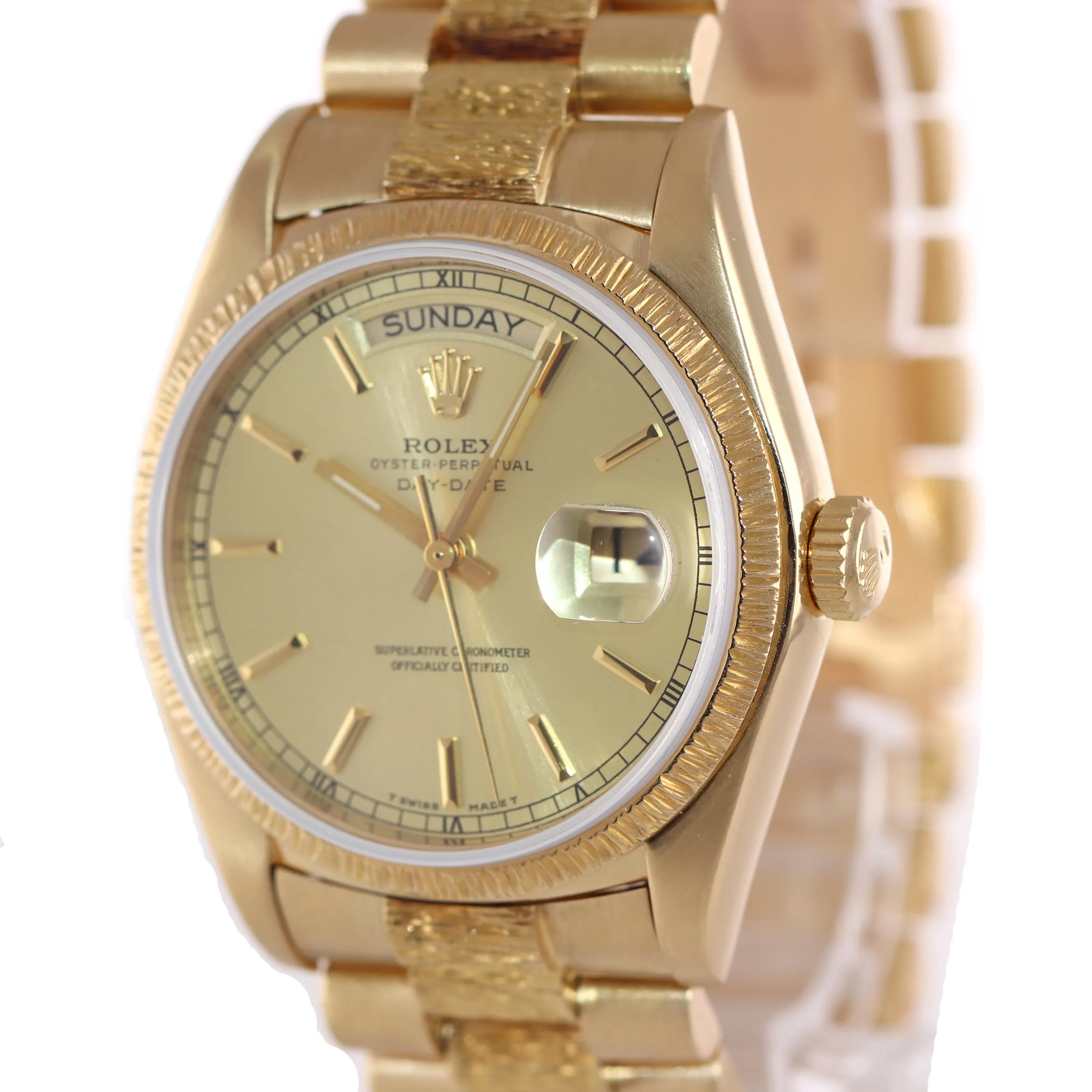 Rolex President Day Date 36mm 18038 Yellow Gold Champagne Quickset Watch Box
