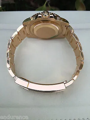 ROLEX SUBMARINER 18K GOLD BLUE BEZEL GOLD SERTI DIAL BLUE SAPPHIRES 116618