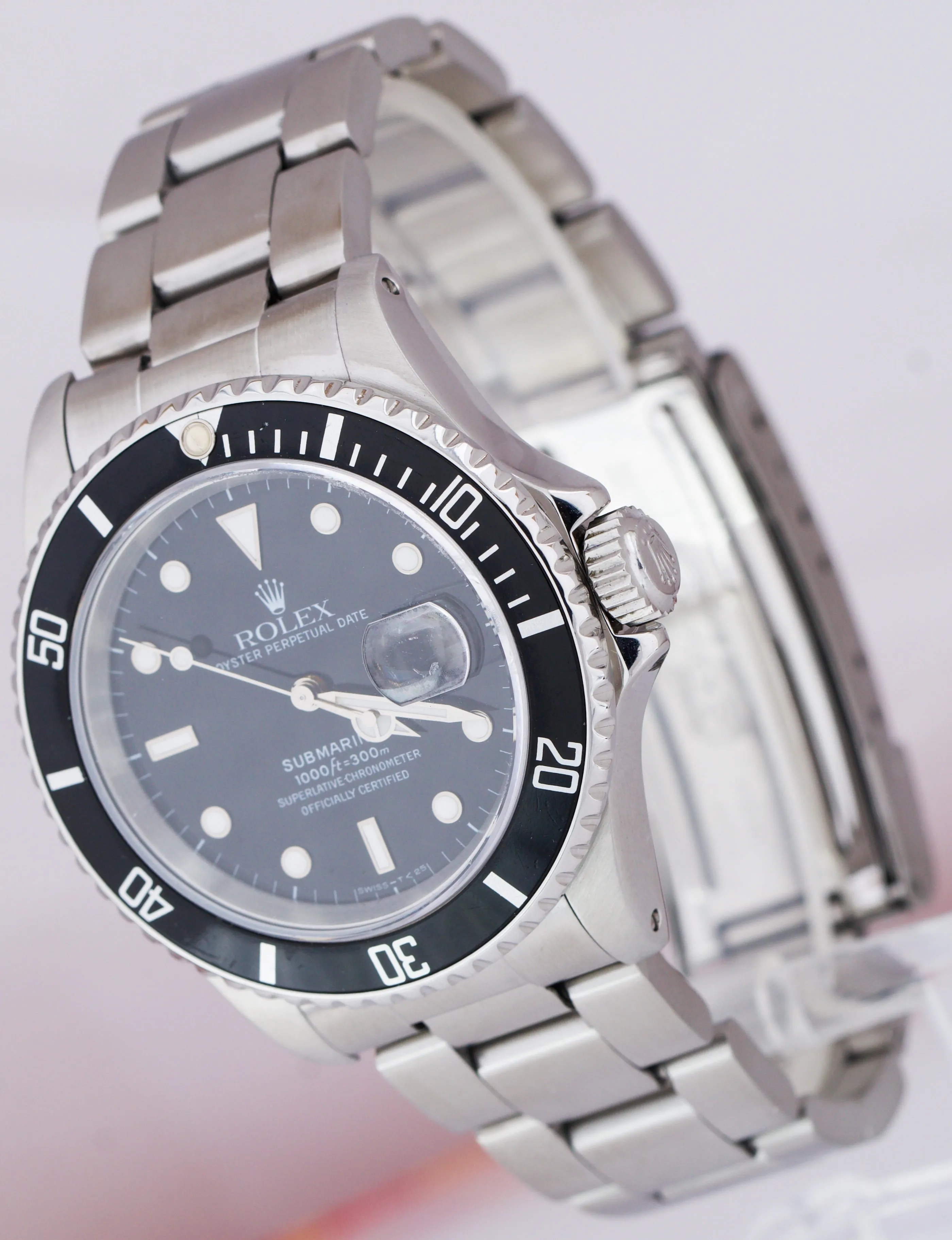 Rolex Submariner Date 16610 TRITIUM 40mm Black Stainless Dive Watch FULL SET