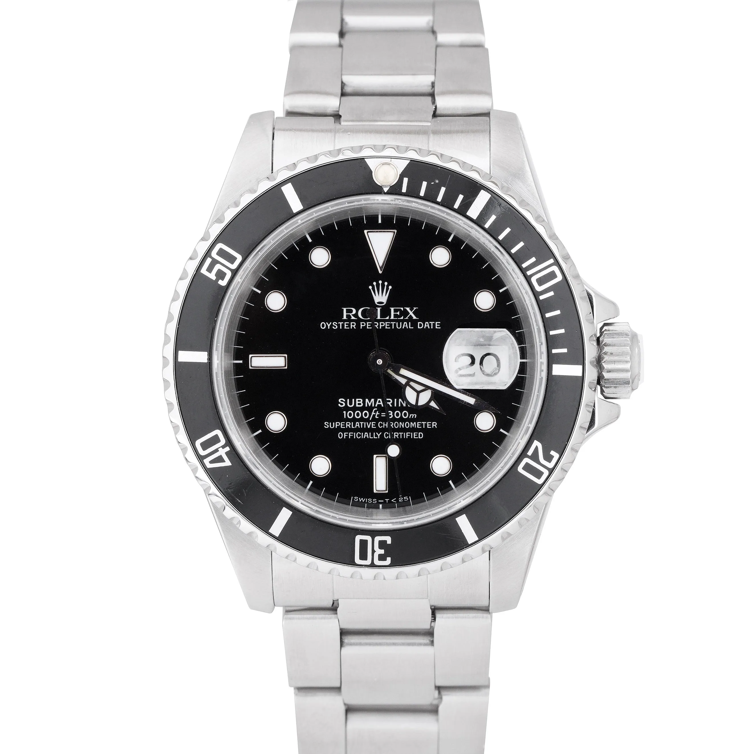 Rolex Submariner Date 16610 TRITIUM 40mm Black Stainless Dive Watch FULL SET