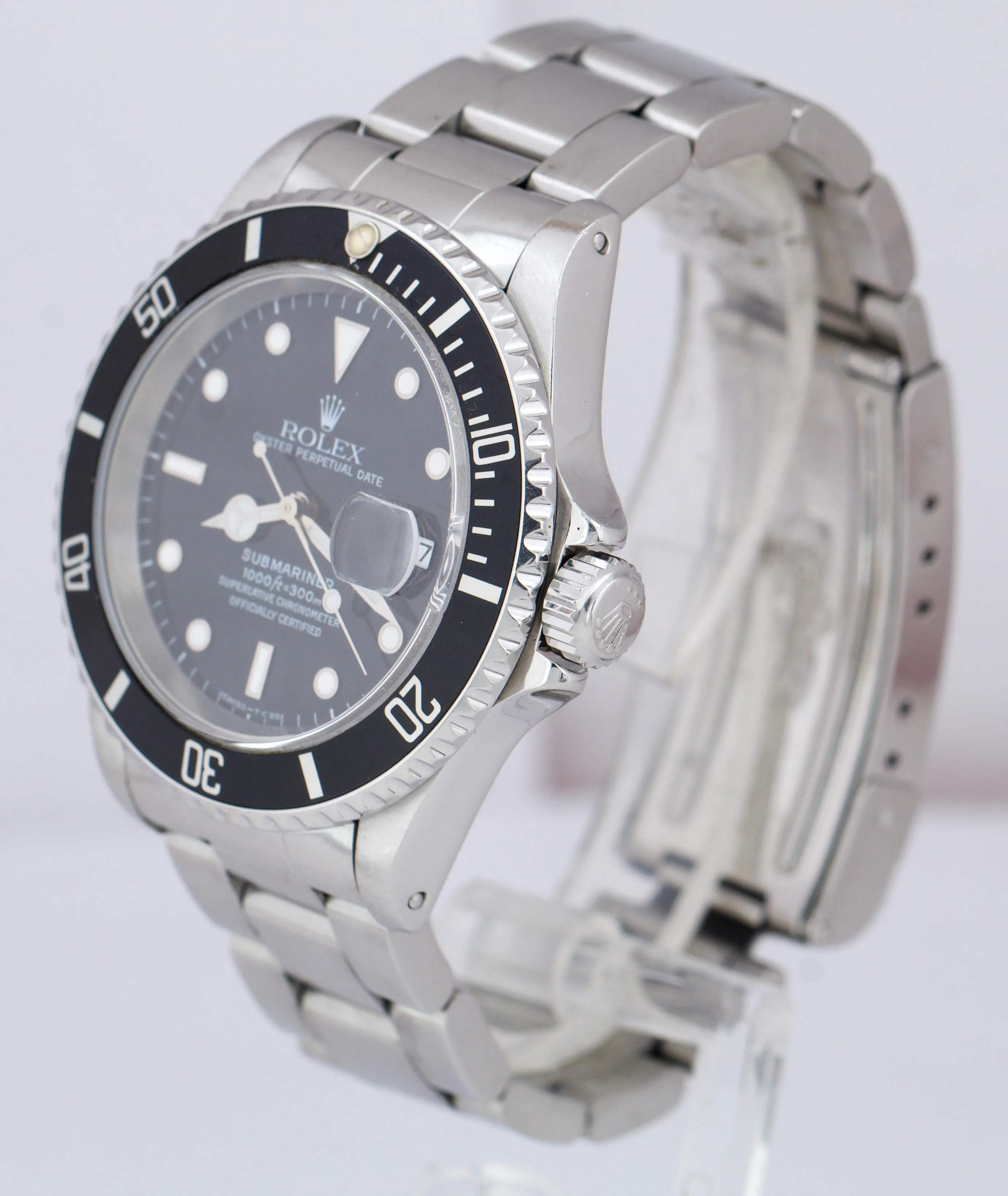 Rolex Submariner Date 16610 Tritium 40mm Black Stainless Steel T Dive Watch Box