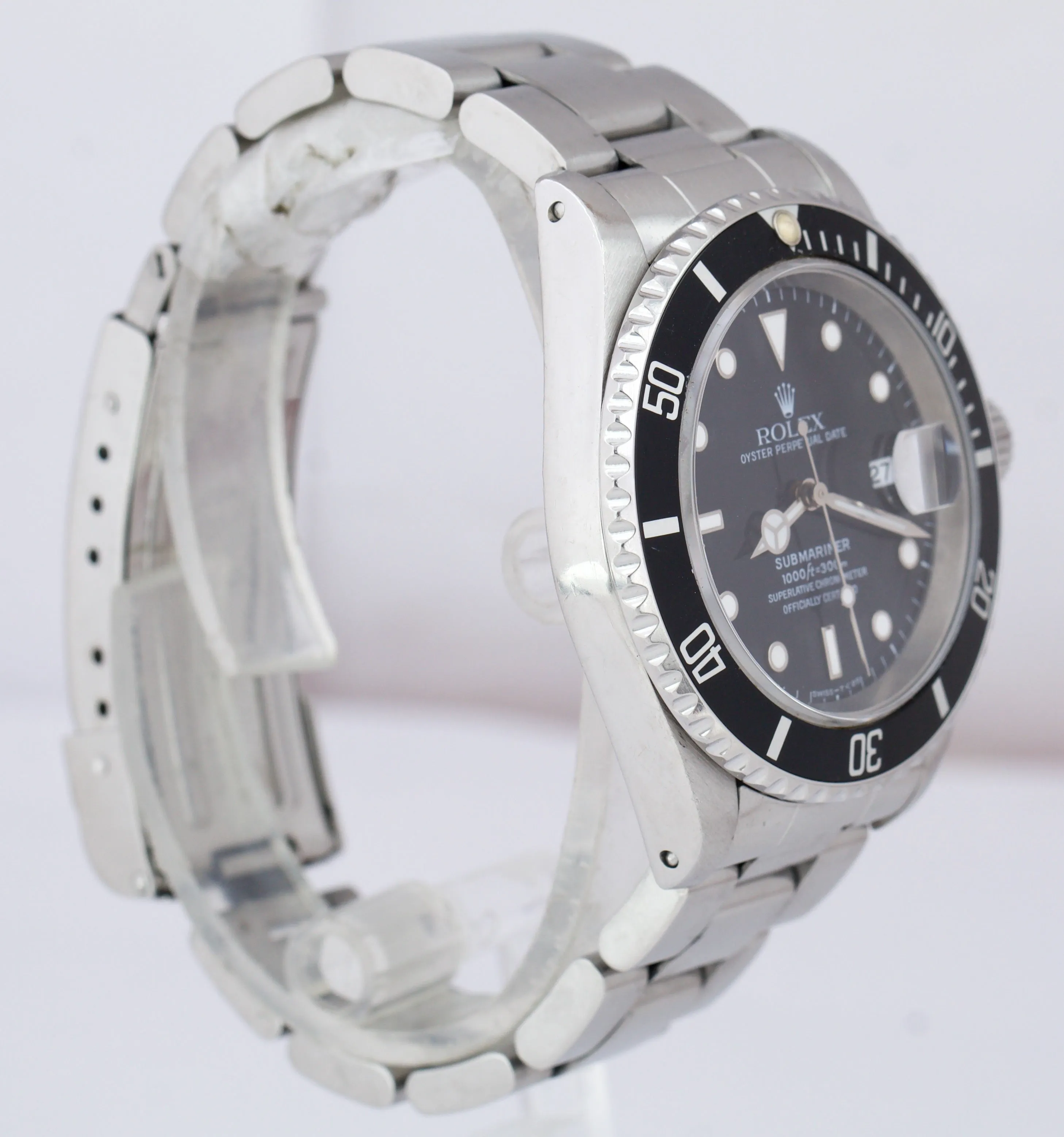 Rolex Submariner Date 16610 Tritium 40mm Black Stainless Steel T Dive Watch Box