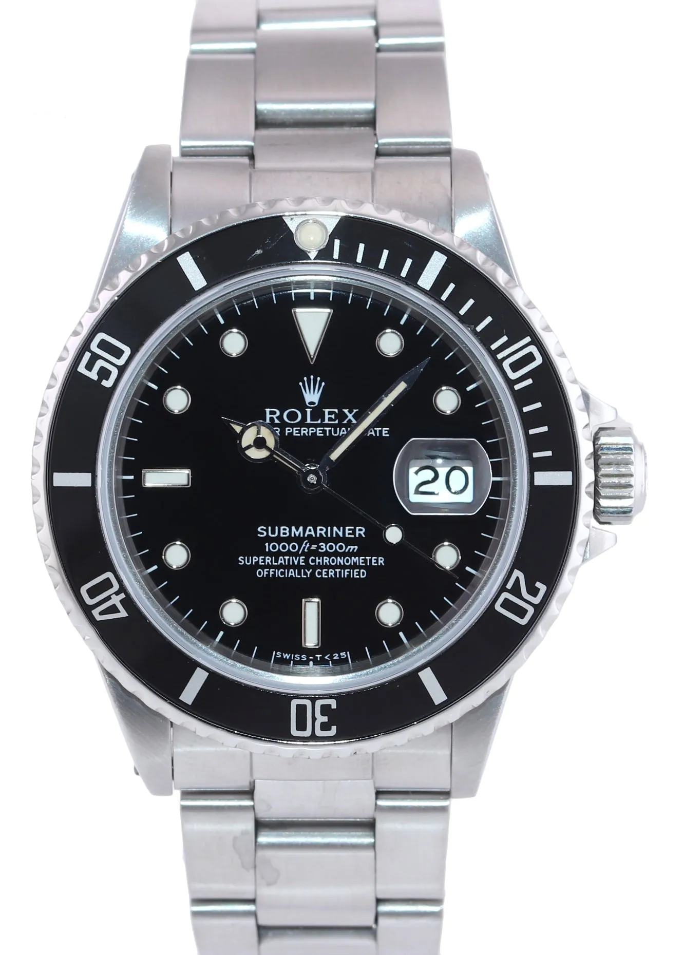 Rolex Submariner Date 16800 Steel Black 40mm Dive Watch Box