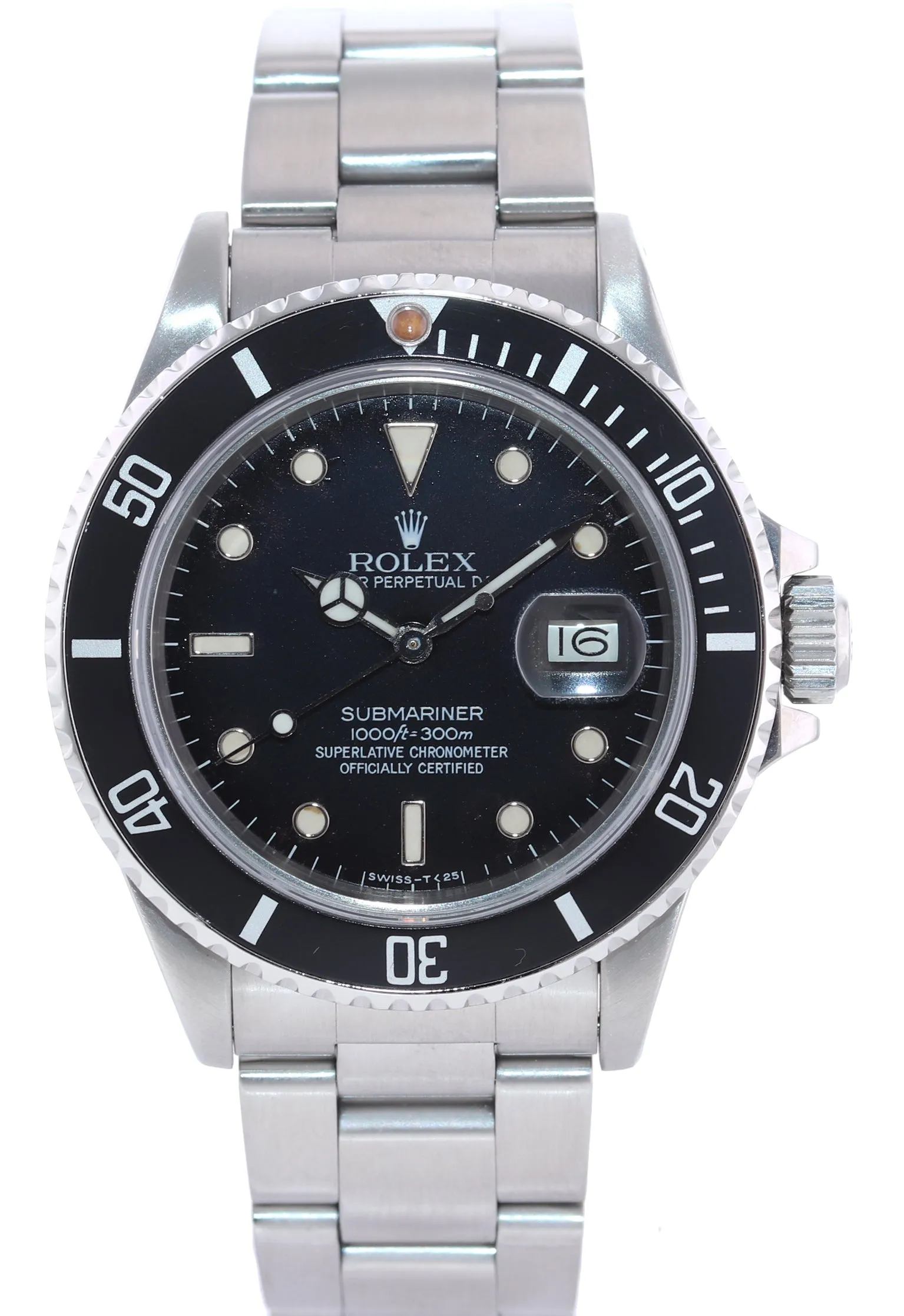 Rolex Submariner Date 16800 Steel Black 40mm Dive Watch Box