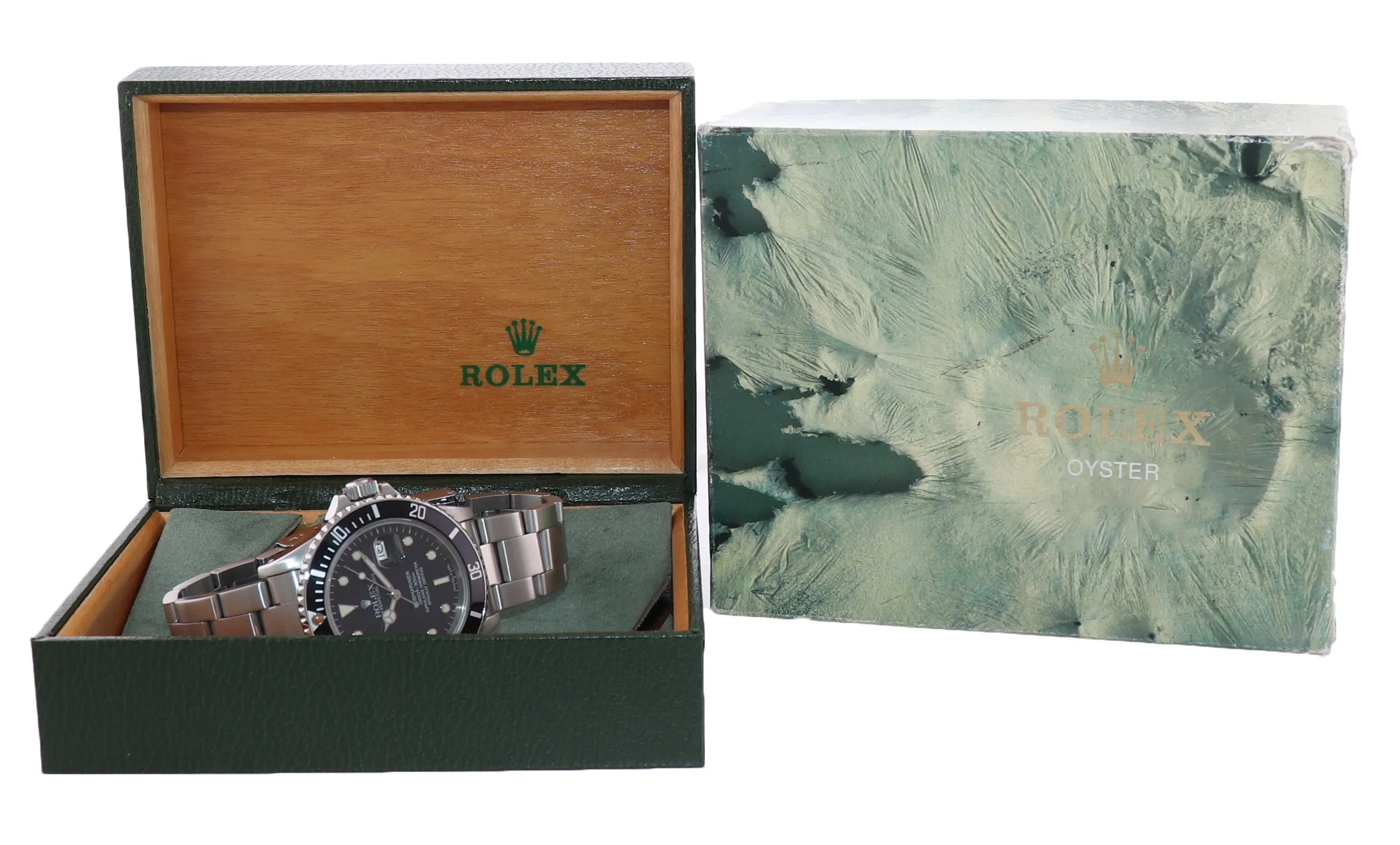 Rolex Submariner Date 16800 Steel Black 40mm Dive Watch Box