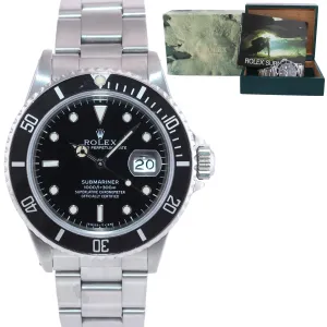 Rolex Submariner Date 16800 Steel Black 40mm Dive Watch Box