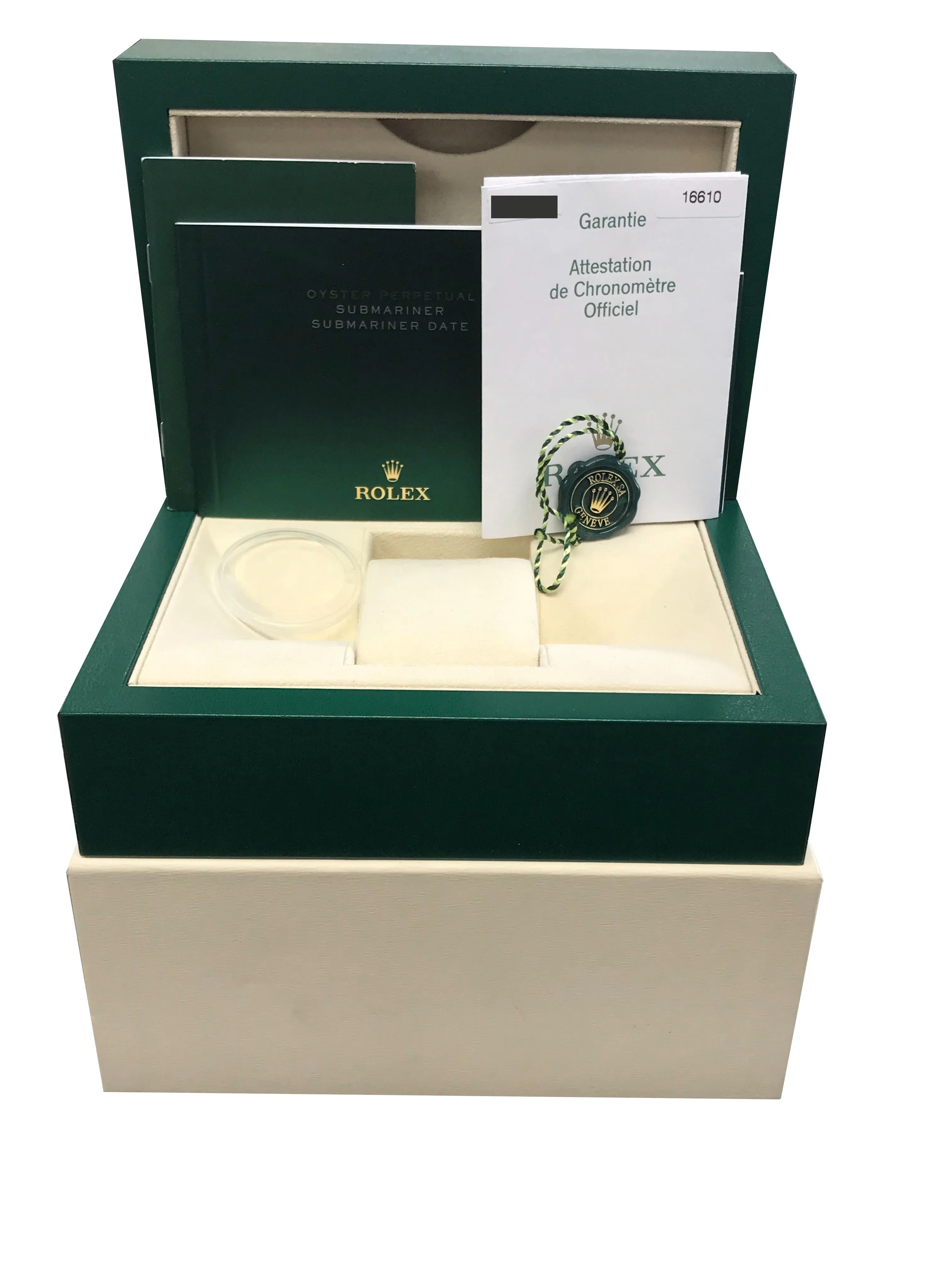 Rolex Submariner Date NO-HOLES 40mm Black Stainless Steel Dive Watch 16610 B P