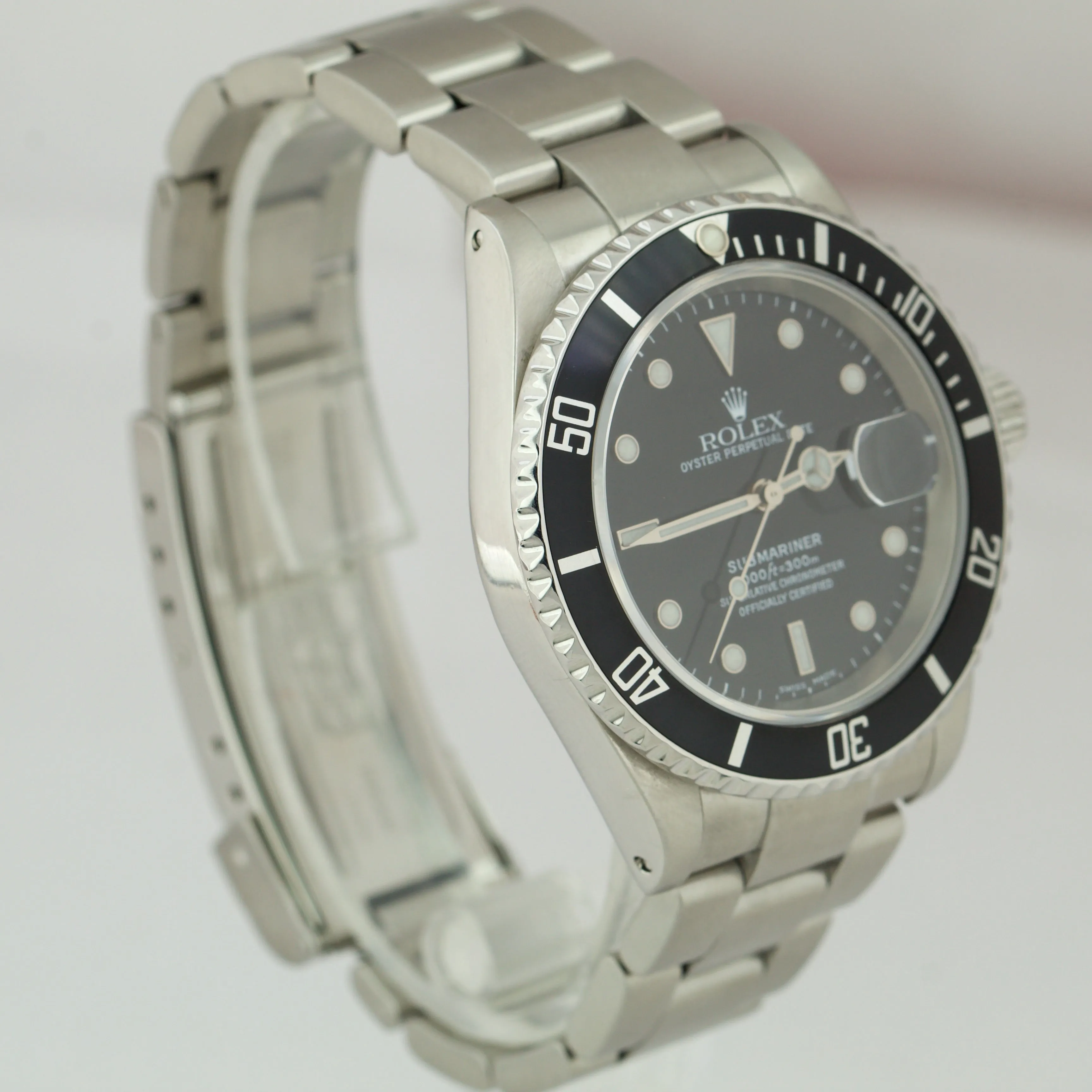 Rolex Submariner Date SEL 40mm Black Stainless Steel P Dive Watch 16610 BOX