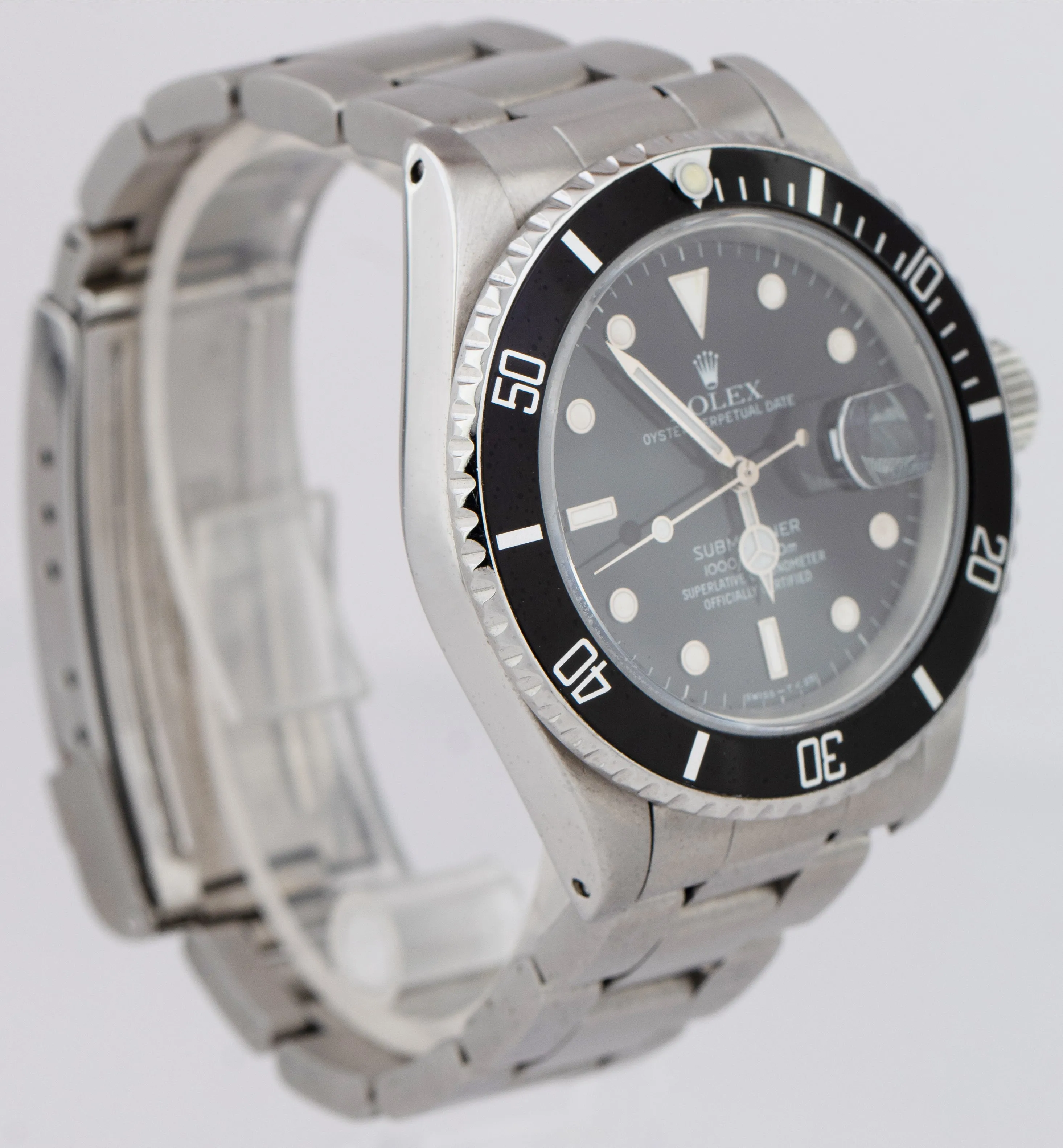 Rolex Submariner Date Stainless Steel Black Automatic Oyster Dive Watch 16610