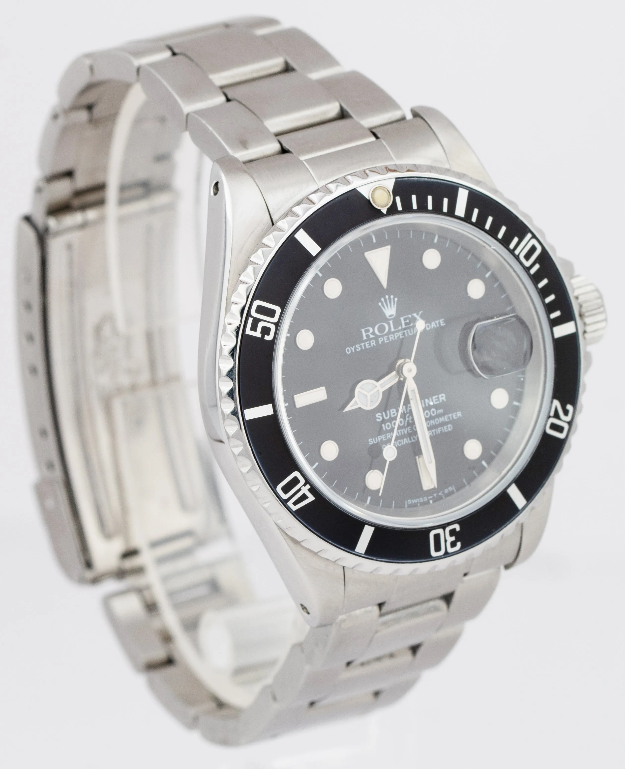 Rolex Submariner Date Stainless Steel Black Automatic Oyster Dive Watch 16610
