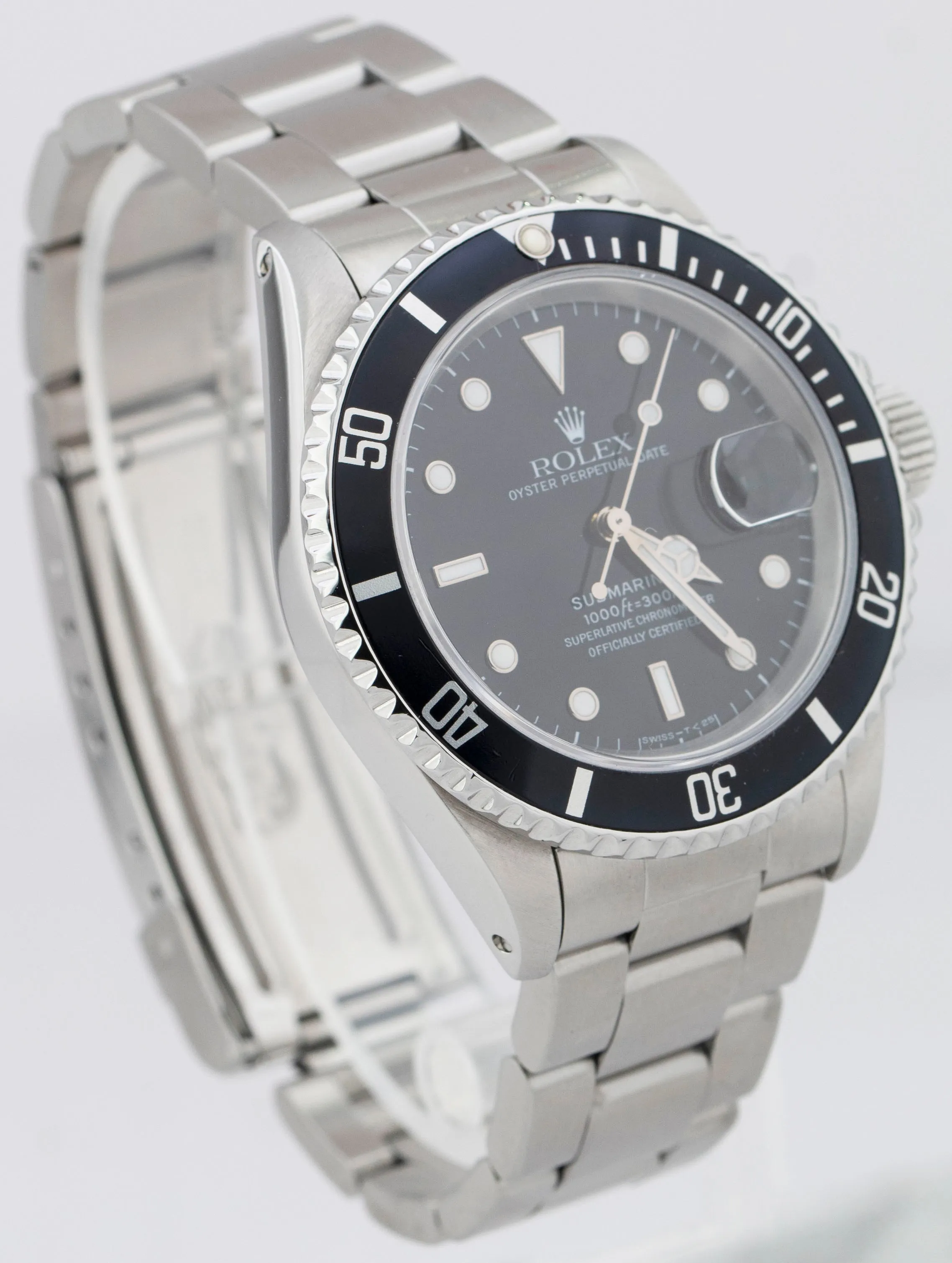 Rolex Submariner Date Stainless Steel Black Automatic Oyster Dive Watch 16610