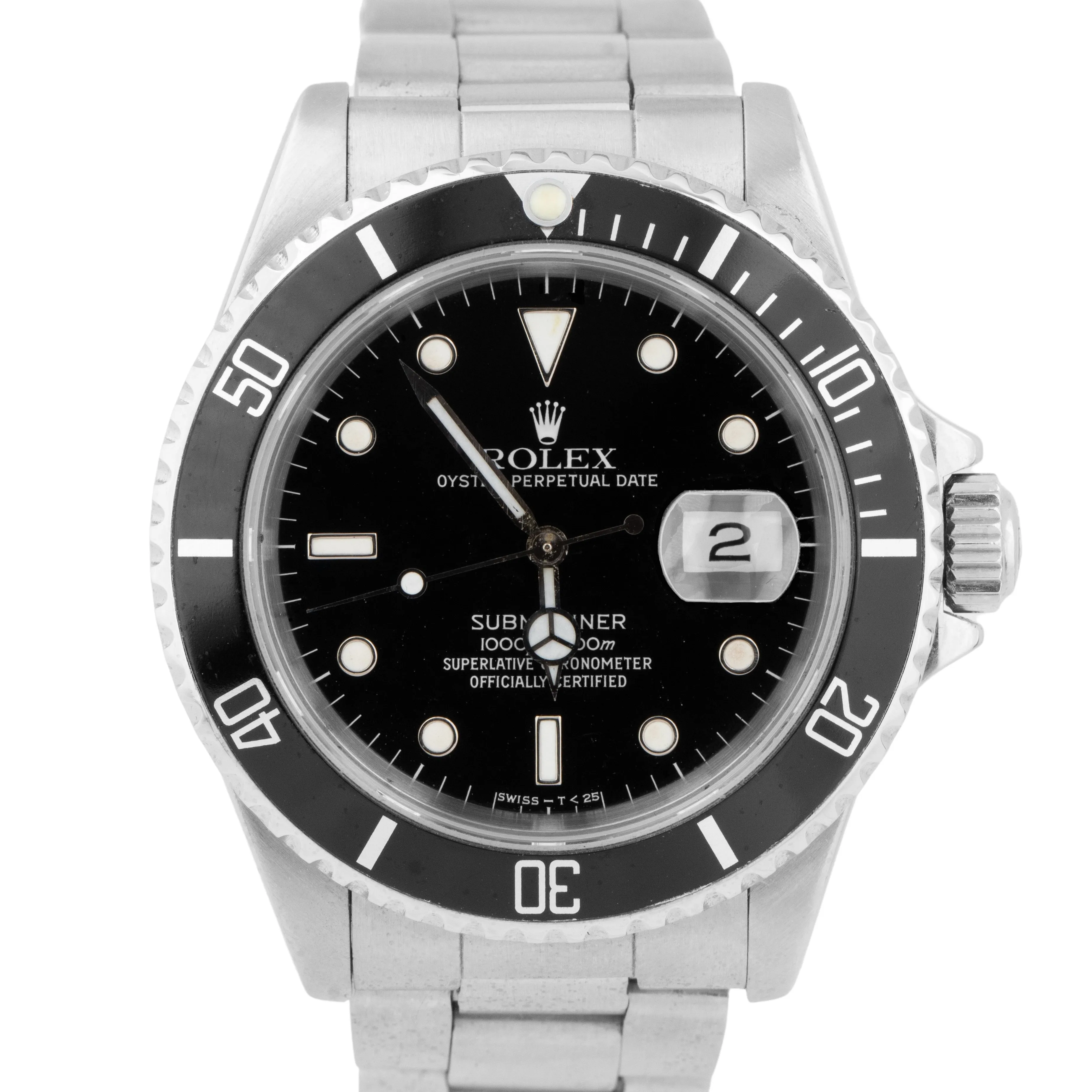 Rolex Submariner Date Stainless Steel Black Automatic Oyster Dive Watch 16610