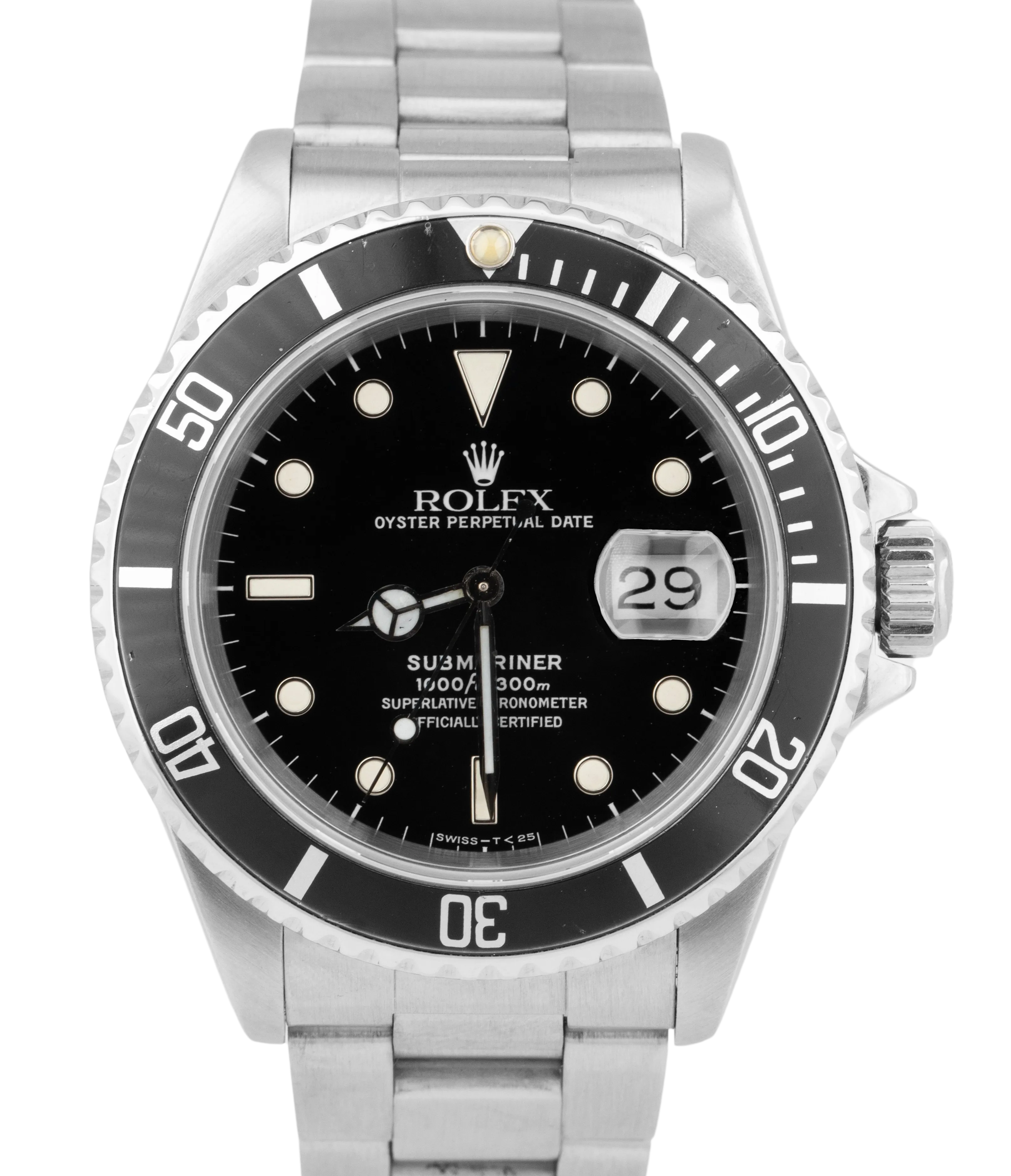 Rolex Submariner Date Stainless Steel Black Automatic Oyster Dive Watch 16610
