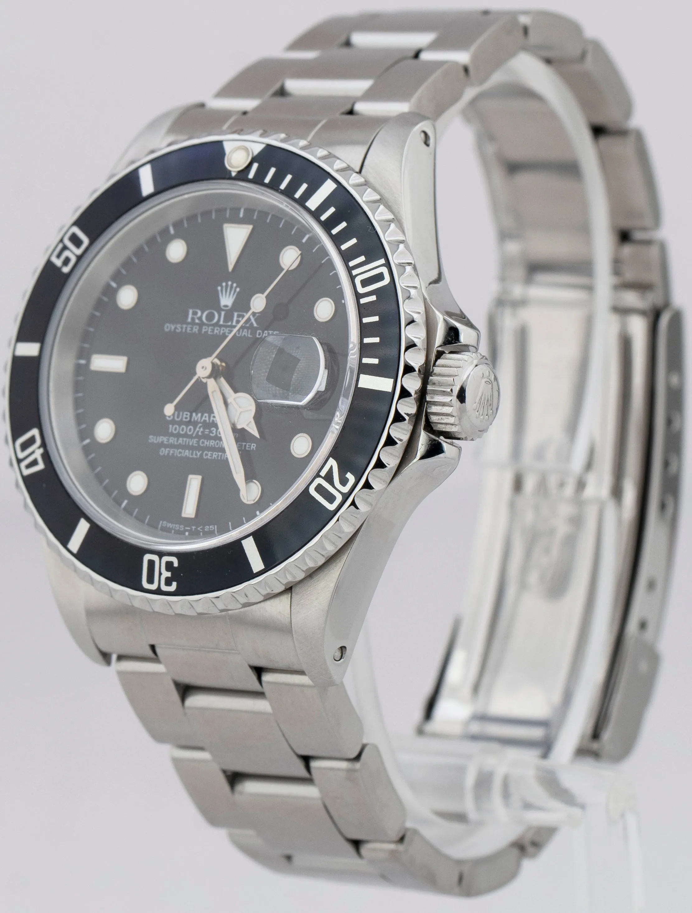 Rolex Submariner Date Stainless Steel Black Automatic Oyster Dive Watch 16610