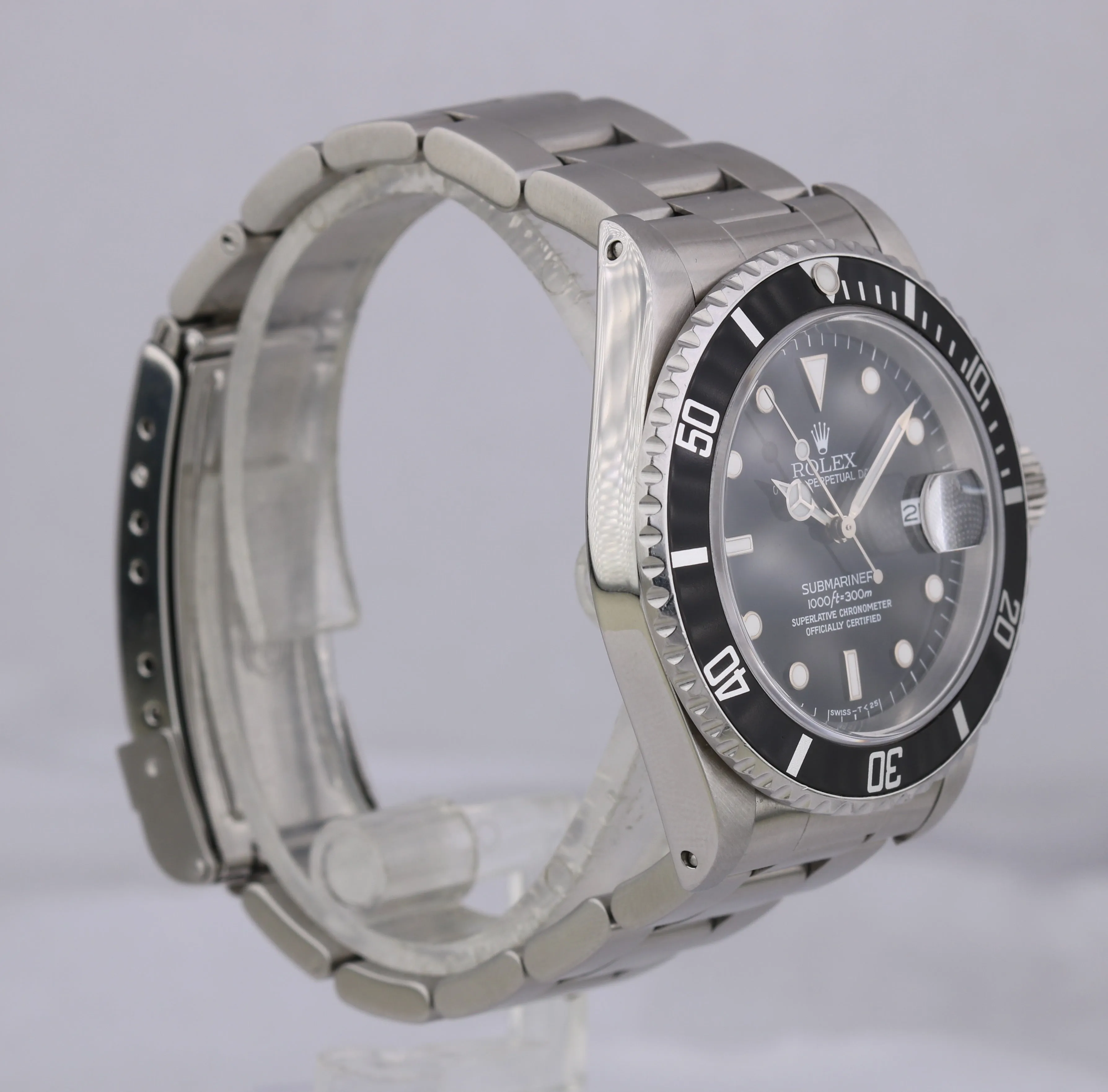 Rolex Submariner Date Tritium 16610 40mm Black Stainless Steel Watch BOX PAPERS