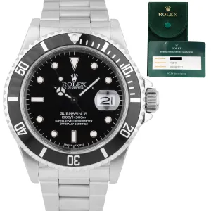 Rolex Submariner Date Tritium 16610 40mm Black Stainless Steel Watch