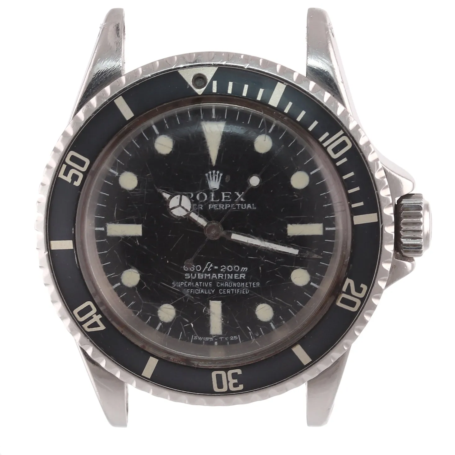 Rolex Submariner Vintage 5512 Matte Maxi Black Stainless Steel Watch 40mm