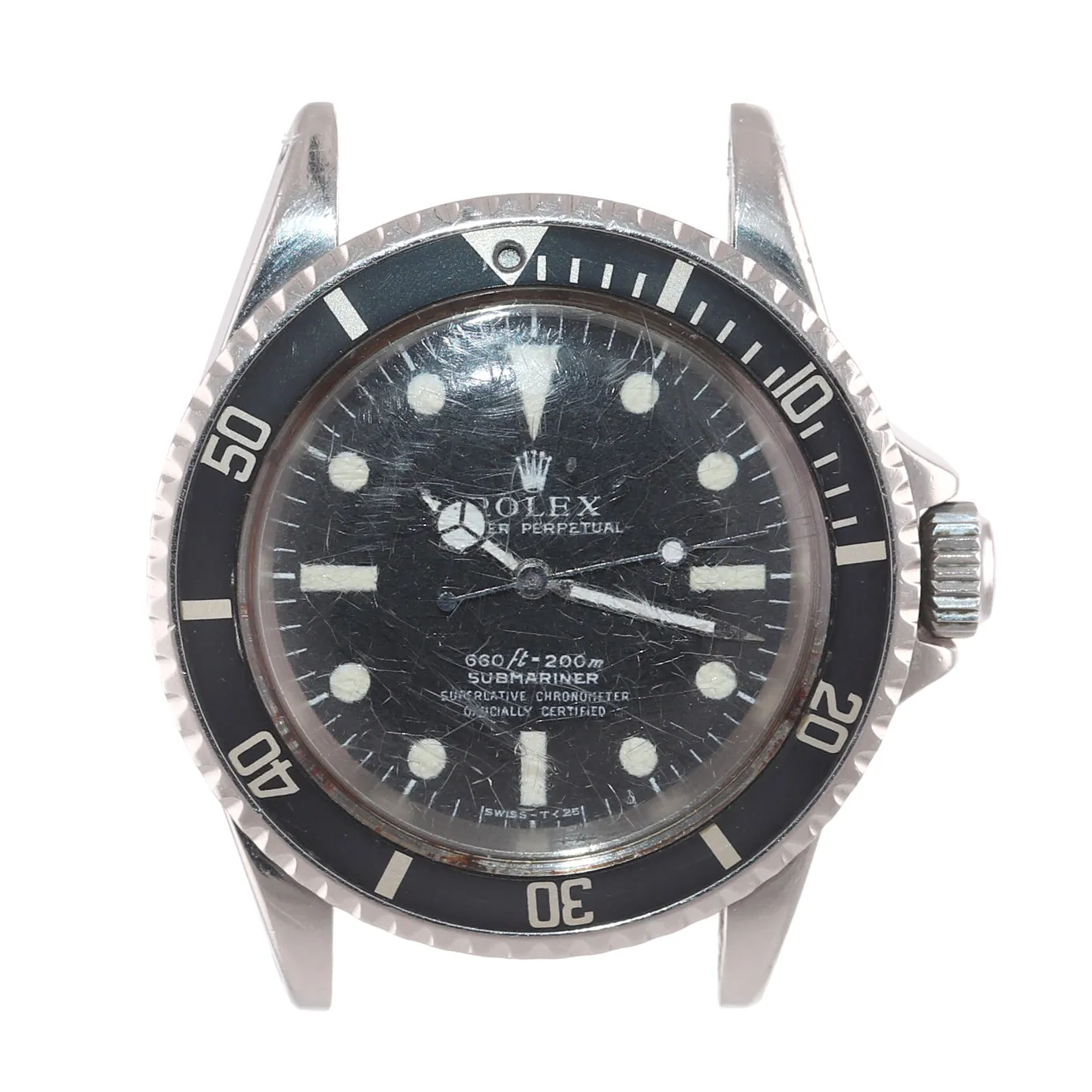 Rolex Submariner Vintage 5512 Matte Maxi Black Stainless Steel Watch 40mm