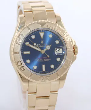 Rolex Yacht-Master 68628 Blue 35mm 18K Yellow Gold Midsize Watch