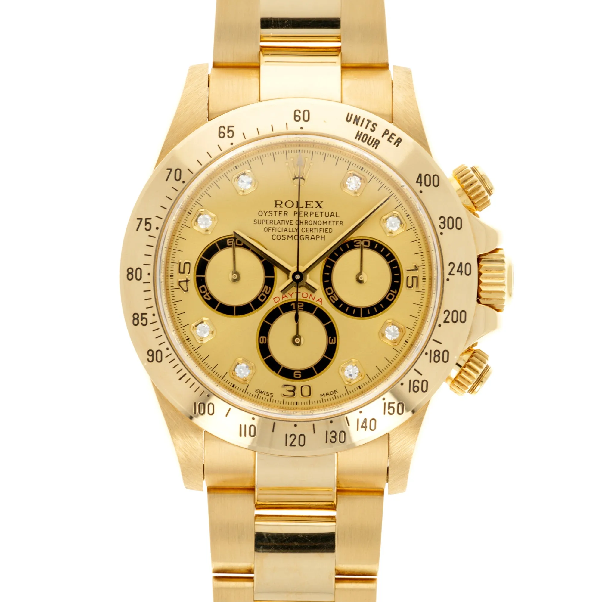 Rolex Yellow Gold Zenith Daytona Ref. 16528 with Champagne Diamond Dial