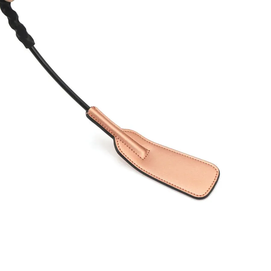 Rose Gold Memory Foam Short Leather Riding Crop