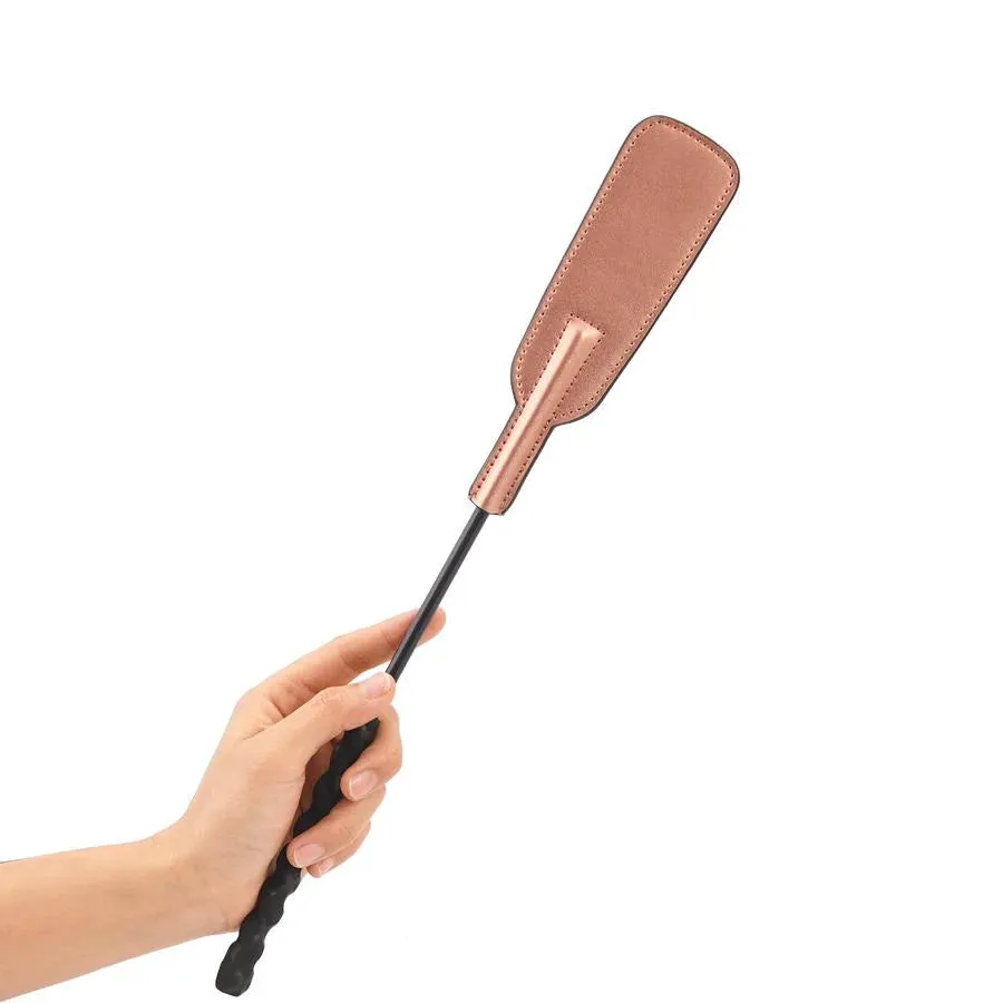 Rose Gold Memory Foam Short Leather Riding Crop