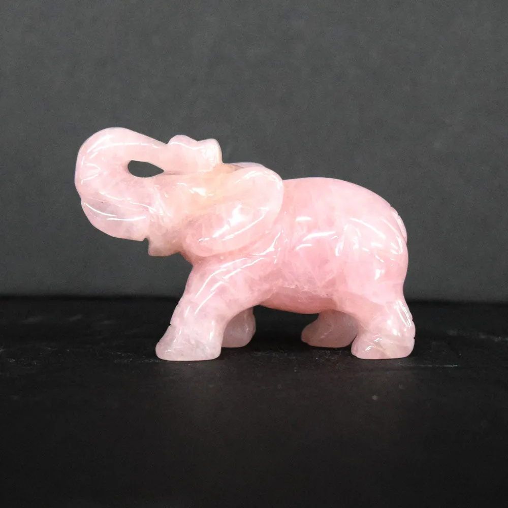 Rose Quartz Elephant Crystal