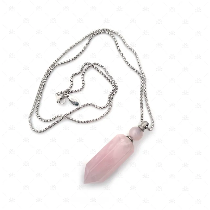 Rose Quartz Gemstone Vial Necklace
